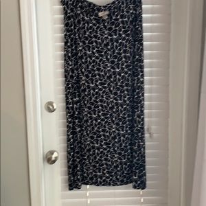 Loft black and white print maxi skirt